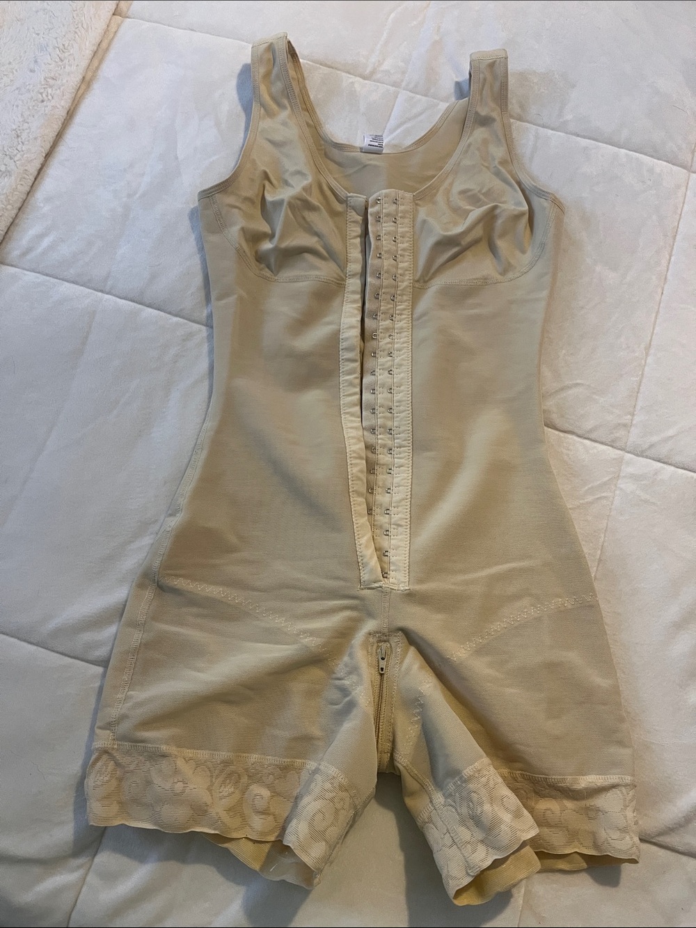 Yianna Nude Full-Length Shapewear Bodysuit with Front Hooks
